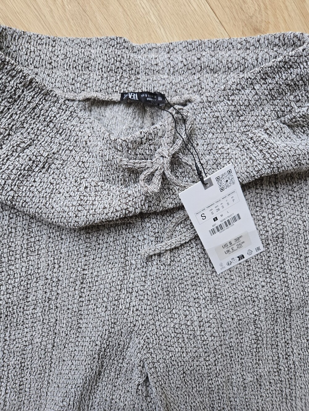 Zara Women's Wide-Leg Textured Knit Pants - Picture 2 of 7